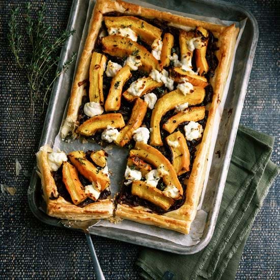 Bonfire night - Pumpkin/goat cheese puff slice