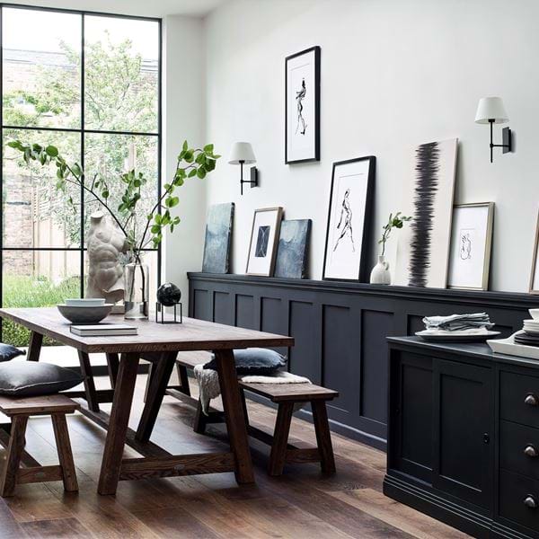 Arundel dining Darkened Oak with lamps